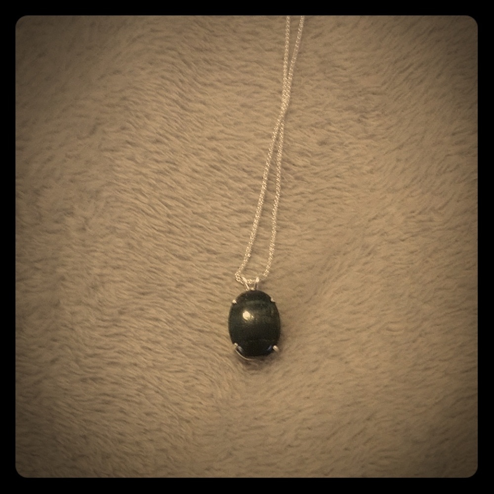 Sterling silver Tiger's Eye gemstone necklace.